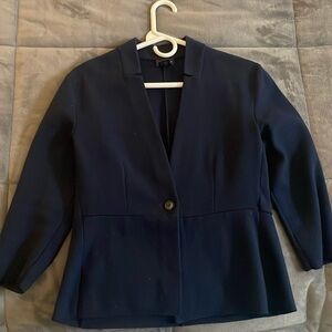 Ann Taylor Factory, Size S, navy blue, knit blazer.